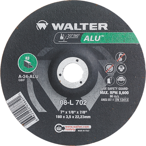 Depressed Centre Grinding Wheels - Aluminium Type 27, 7" x 1/8", 7/8" Arbor, Type 27 Consource