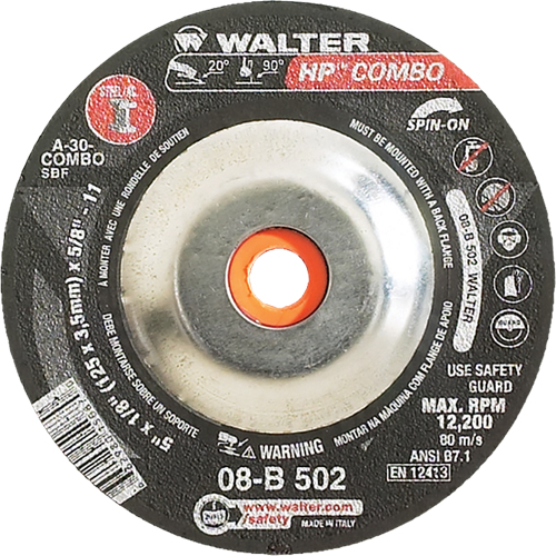 HP Combo Spin-On Combination Wheel, 5" x 1/8", 5/8"-11 Arbor, Type 27S Consource