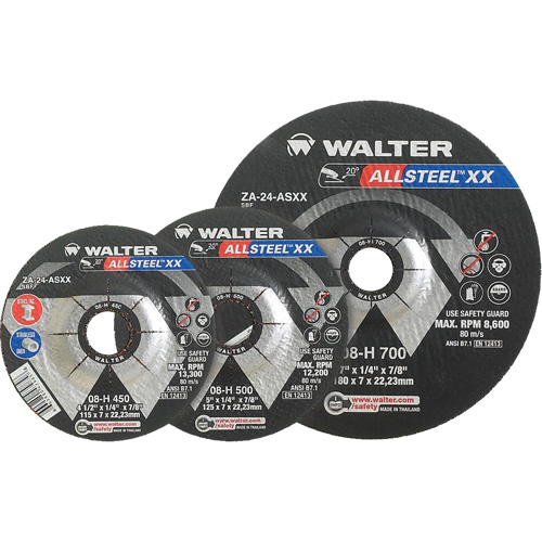 Meules &agrave; moyeu d&eacute;port&eacute; ALLSTEEL Xtra, 9" x 1/4", Arbre 7/8", Type 27 Consource