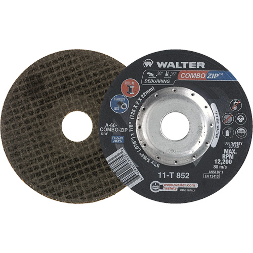 Right Angle Grinder Reinforced Cut-Off Wheels - Combo Zip, 5" x 5/64", 7/8" Arbor, Type 27 Consource