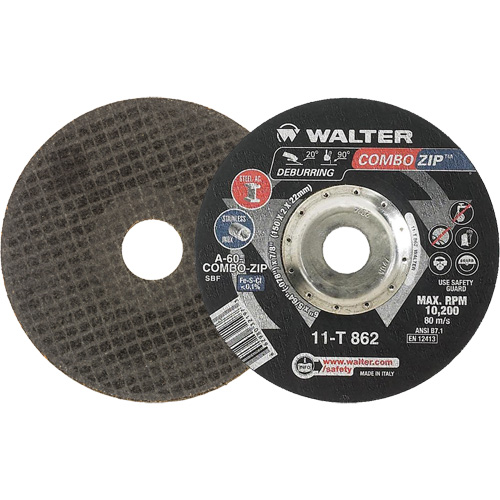 Right Angle Grinder Reinforced Cut-Off Wheels - Combo Zip, 6" x 5/64", 7/8" Arbor, Type 27 Consource