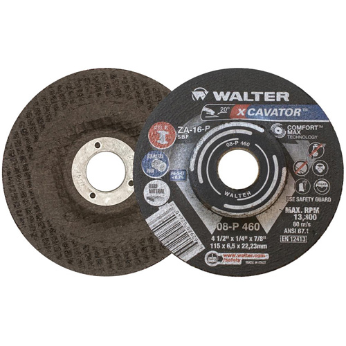 Meule XCAVATOR, 4-1/2" x 1/4", Arbre 7/8", Zirconium, Type 27 Consource