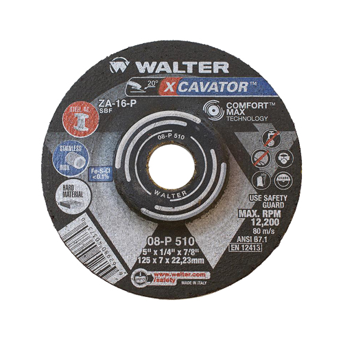 Meule XCAVATOR, 5" x 1/4", Arbre 7/8"/5/8"-11, Zirconium, Type 27 Consource
