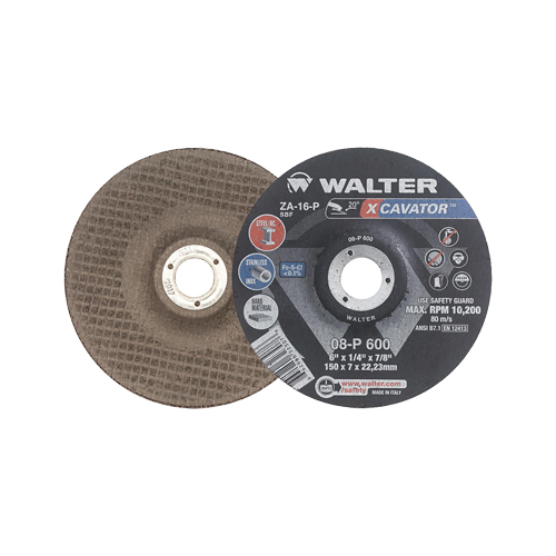XCAVATOR Grinding Wheel, 6" x 1/4", 7/8" Arbor, Zirconium, Type 27 Consource