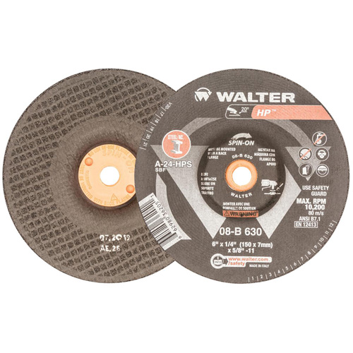 HP Grinding and Cutting Wheel, 6" x 1/4", 5/8"-11 Arbor, Aluminum Oxide, Type 27 Consource