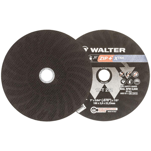 Zip+Xtra Heavy-Duty Cut-Off Wheel, 7" x 5/64", 7/8" Arbor, Type 1, Aluminum Oxide, 8600 RPM Consource