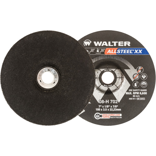 Meules &agrave; moyeu d&eacute;port&eacute; ALLSTEEL XX, 7" x 1/8", Arbre 7/8", Type 27 Consource