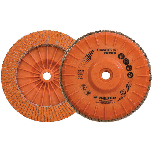 Enduro-Flex Turbo Flap Disc, 6" x 5/8"-11, Type 27S, 36/60 Grit, Ceramic Consource