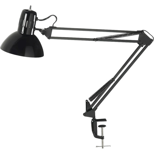 Lampes de bureau &agrave; pince - Bras flexible, 100 W, Incandescente, Pinces serre-joints, Noir Consource