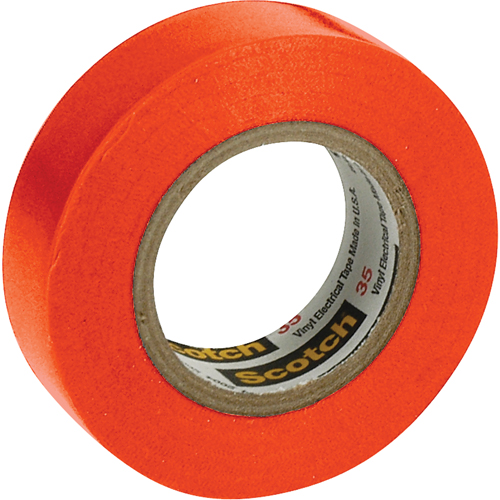 Rubans en vinyle pour codage en couleurs 35 Scotch, 12,7 mm (1/2") x 20,1 m (66'), Orange, 7 mils Consource