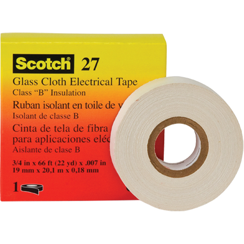 Rubans isolants en toile de verre 27 Scotch, 19 mm (3/4") la x 20 m (66') lo Consource