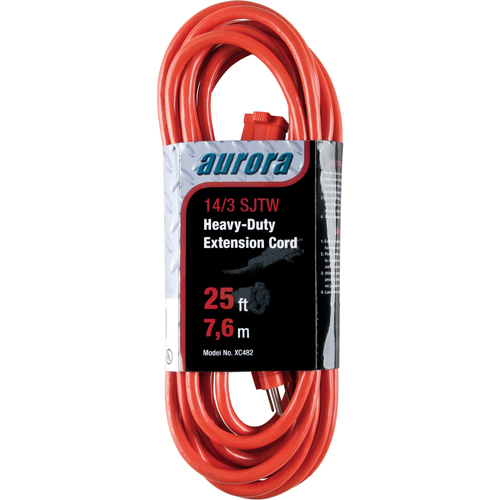 Cordon rallonge en vinyle, Ext&eacute;rieur, SJTW, AWG 14/3, 15 A, 25' Consource