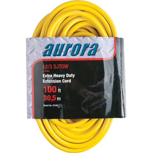 Cordon rallonge en vinyle avec indicateur lumineux, Ext&eacute;rieur, SJTOW, AWG 12/3, 15 A, 3 prise(s), 100' Consource
