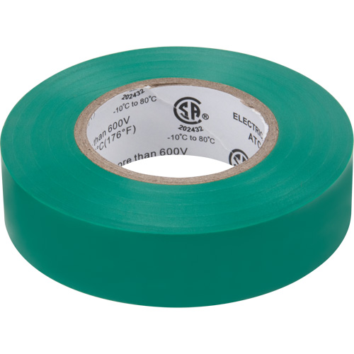 Electrical Tape, 19 mm (3/4") x 18 M (60'), Green, 7 mils Consource