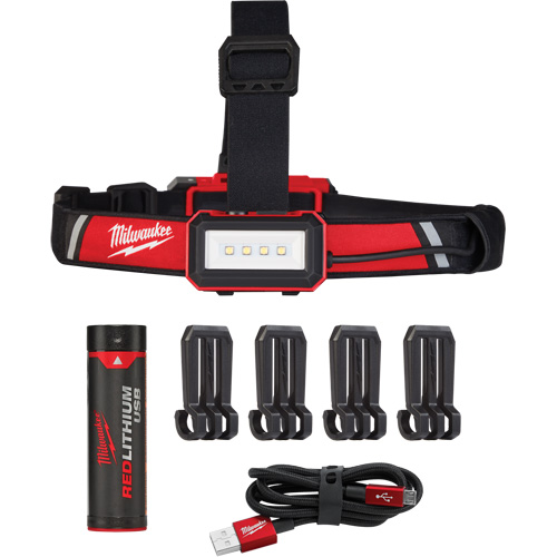 Low-Profile USB Headlamp, LED, 600 Lumens, 2 Hrs. Run Time, Rechargeable Batteries Consource