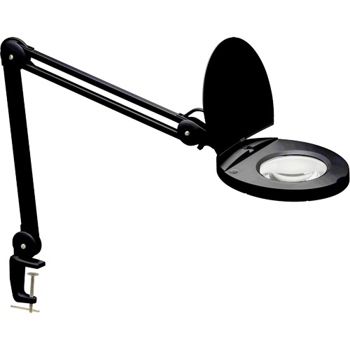 Adjustable Magnifier Lamp, 3 Diopter, LED Light, 47" Arm, C-Clamp, Black Consource