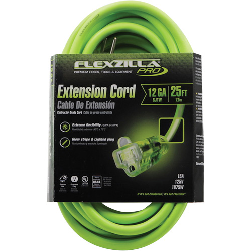 Cordon rallonge industriel Flexzilla Pro, Toutes saisons, SJTW, AWG 12/3, 15 A, 25' Consource
