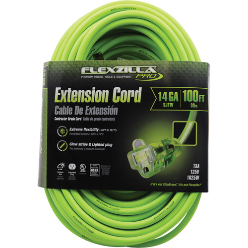 Cordon rallonge industriel Flexzilla Pro, Toutes saisons, SJTW, AWG 14/3, 15 A, 100' Consource