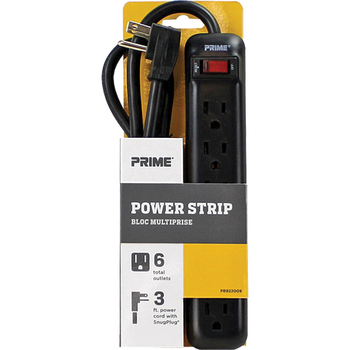 Power Strip, 6 Outlet(s), 3', 15 A, 1875 W, 125 V Consource