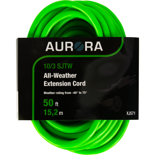 Industrial Extension Cord, All-Weather, SJTW, 10/3 AWG, 15 A, 50' Consource