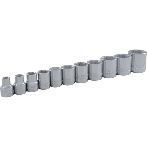 SAE Socket Set, 11 Pcs, 3/8" Drive Size Consource