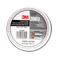 Rubans adh&eacute;sifs en vinyle 3903, 1245 mm (49") la x 46 m (151') lo, 6,5 mils, Noir Consource