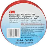 Ruban en vinyle pour travaux g&eacute;n&eacute;raux 764, 25,4 mm (1") la x 32,9 m (108') lo, 5 mils, Rouge Consource