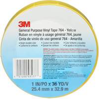 Ruban en vinyle pour travaux g&eacute;n&eacute;raux 764, 25,4 mm (1") la x 32,9 m (108') lo, 5 mils, Jaune Consource