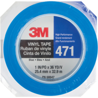 Ruban en vinyle 471, 25,4 mm (1") la x 32,9 m (108') lo, 5,3 mils, Bleu Consource