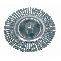 Brosse rotative &agrave; fils nou&eacute;s, pour passe de fond, Dia. 4-7/8", Fils 0,02", Arbre 5/8"-11, Acier Consource