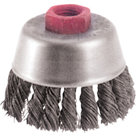 Knot Wire Cup Brushes - High Speed Small Grinder, 2-3/4" Dia. x M10x1.25 Arbor Consource