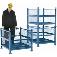 Open Mesh Containers, 2 Drop Gates, 2500 lbs. Capacity, 34.5" W x 40.5" D x 32.25" H Consource