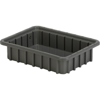 Divider Box&reg; Containers, Polyethylene, 10.8" W x 8.3" D x 2.5" H, Grey Consource