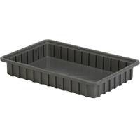 Divider Box&reg; Containers, Polyethylene, 16.5" W x 10.9" D x 2.5" H, Grey Consource