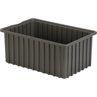 Divider Box&reg; Containers, Polyethylene, 16.5" W x 10.9" D x 7" H, Grey Consource