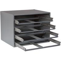 Casiers pour boîtes &agrave; compartiments, Acier, 4 compartiments, 20" la x 15-3/4" p, 15" h, Gris Consource