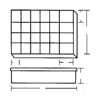 Compartment Case, Plastic, 24 Slots, 18-1/2" W x 13" D x 3" H, Grey Consource