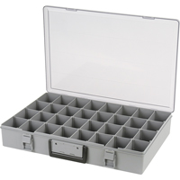 Compartment Case, Plastic, 32 Slots, 18-1/2" W x 13" D x 3" H, Grey Consource