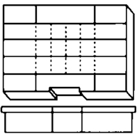 Compartment Case, Plastic, 15-1/2" W x 11-3/4" D x 2-1/2" H, Grey Consource