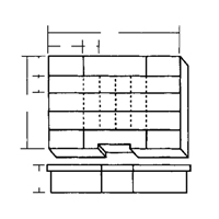 Compartment Case, Plastic, 24 Slots, 15-1/2" W x 11-3/4" D x 2-1/2" H, Grey Consource