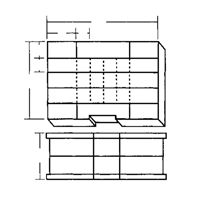 Compartment Case, Plastic, 48 Slots, 15-1/2" W x 11-3/4" D x 5" H, Grey Consource