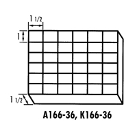 K-Resin Compartment Box, Plastic, 36 Slots, 6-9/16" W x 9-5/8" D x 1-1/2" H, Transparent Consource