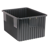 Conductive Dividable Grid Containers, Polypropylene, 17-1/2" W x 22-1/2" D x 8" H, Black Consource