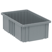 Divider Box&reg; Containers, Plastic, 16.5" W x 10.9" D x 6" H, Grey Consource