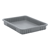 Divider Box&reg; Containers, Plastic, 22.5" W x 17.5" D x 3" H, Grey Consource