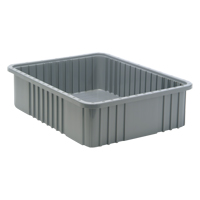 Contenants Divider Box, Plastique, 22,5" la x 17,5" p x 6" h, Gris Consource