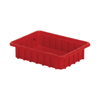 Contenants Divider Box, Poly&eacute;thyl&egrave;ne, 10,8" la x 8,3" p x 2,5" h, Rouge Consource
