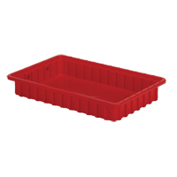 Contenants Divider Box, Poly&eacute;thyl&egrave;ne, 16,5" la x 10,9" p x 2,5" h, Rouge Consource