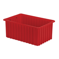 Divider Box&reg; Containers, Polyethylene, 16.5" W x 10.9" D x 7" H, Red Consource