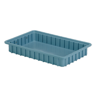 Contenants Divider Box, Poly&eacute;thyl&egrave;ne, 16,5" la x 10,9" p x 2,5" h, Bleu p&acirc;le Consource